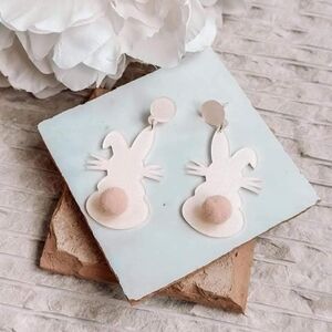 Charming White Bunny Earrings